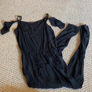 Black off the shoulder jumpsuit with straps
